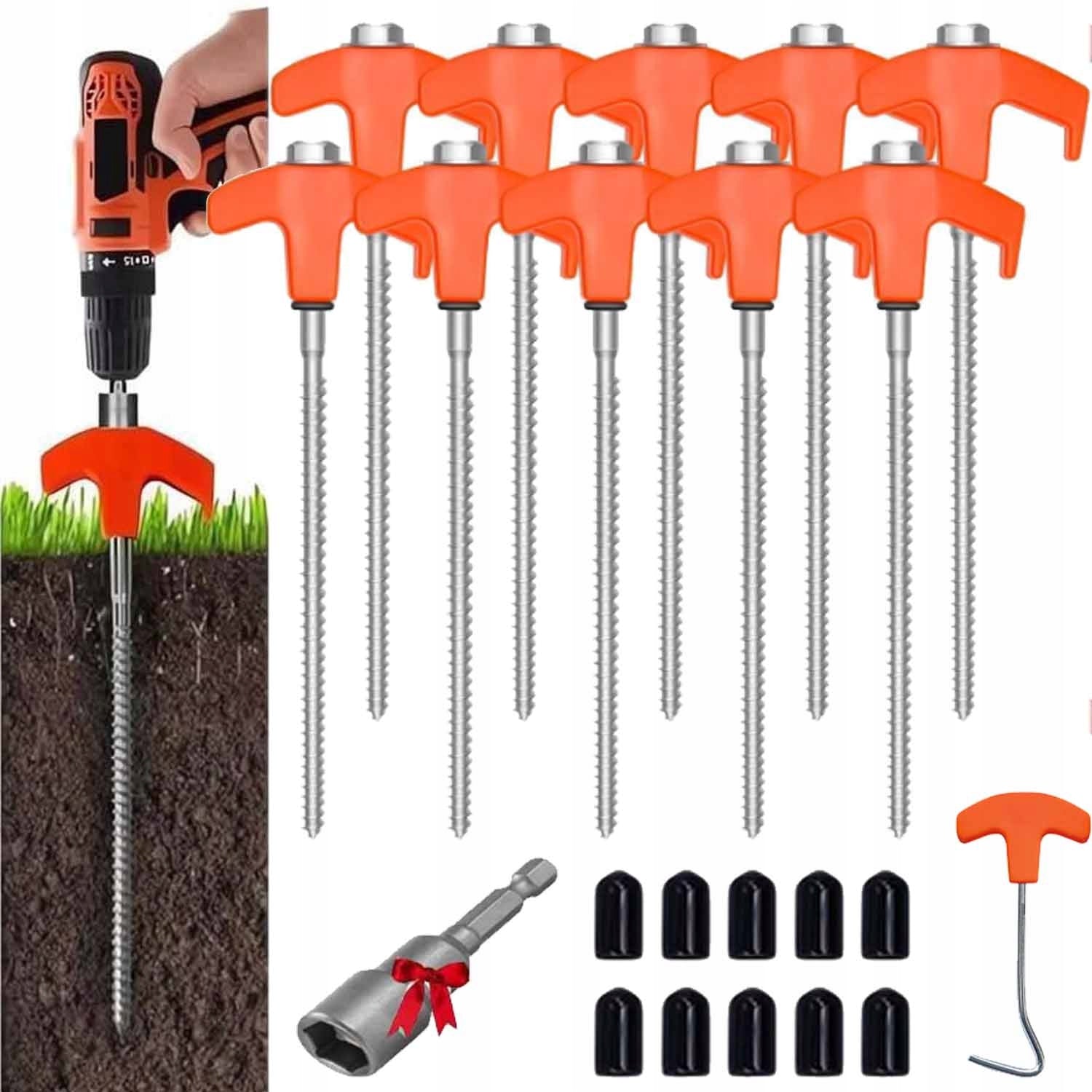 10x PINS HERRING ANCHORS PEGS FOR TENT TARPA AGROTEXTILE GREENHOUSE