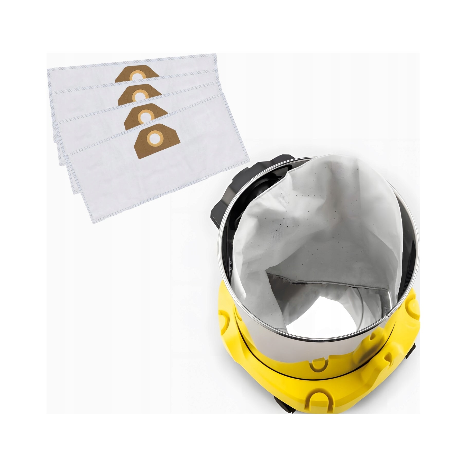 10x Synthetic Bags + Filter for KARCHER WD3 WD2 PLUS Vacuum Cleaner Set Manufacturer Retoo