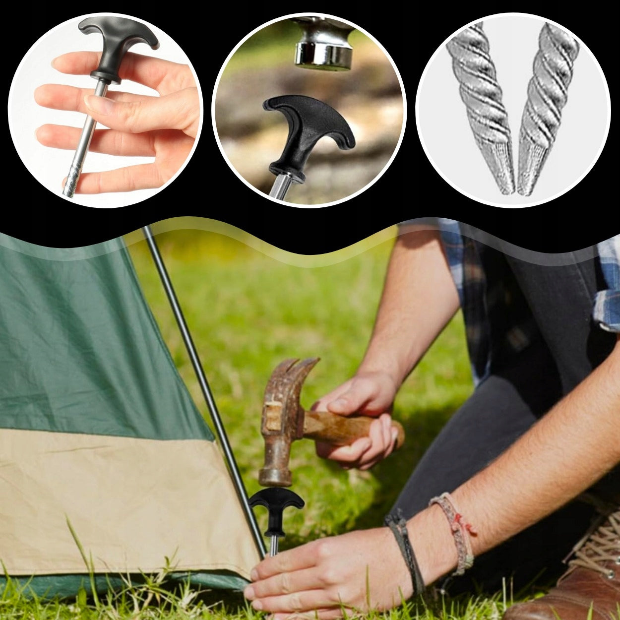 10x TENT HERRINGS 20CM PINS TENT PEGS FISHING HIKING Brand MEMFLOW
