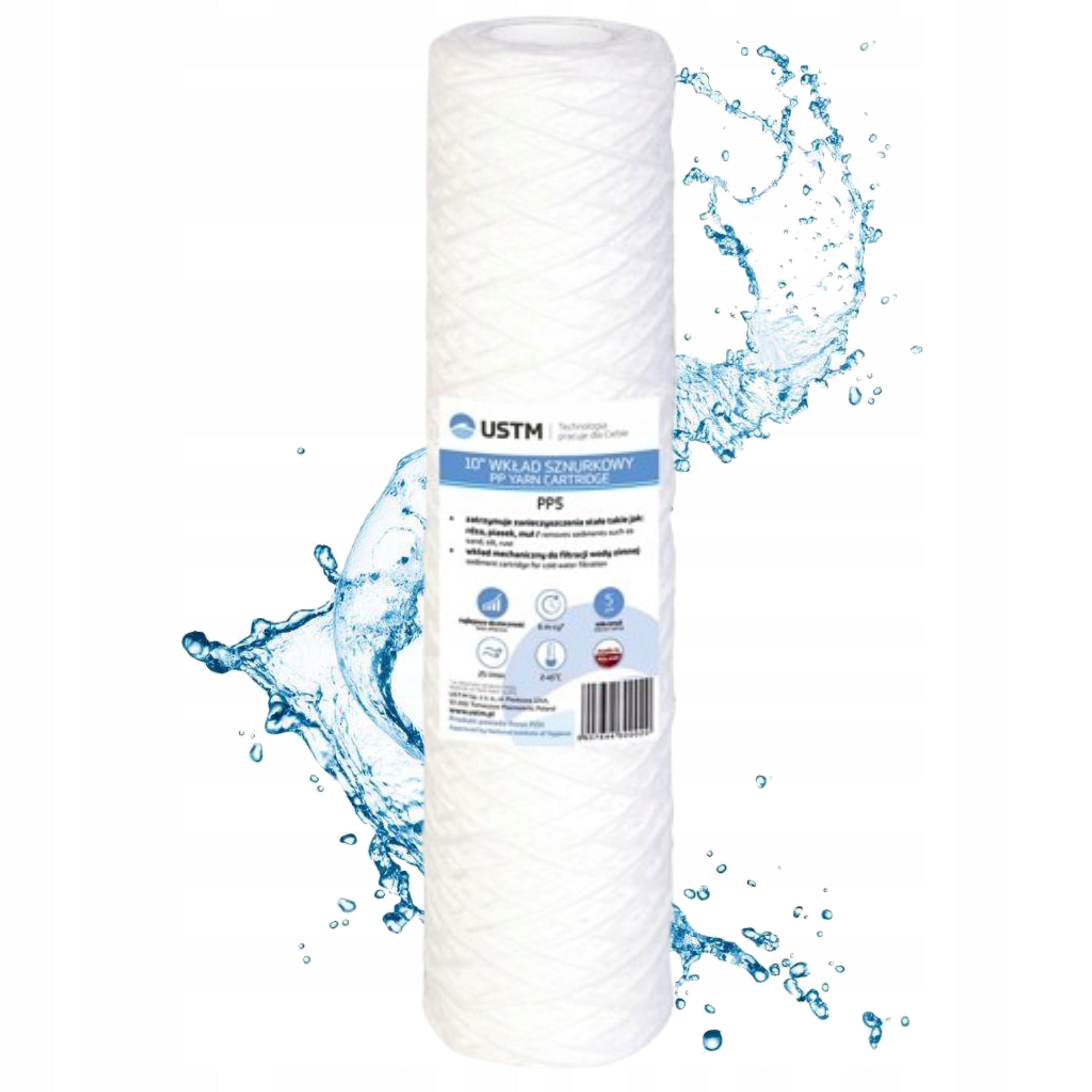10x WATER FILTER PRE-STRING CARTRIDGE 10" USTM FILTRATION 10 MICRON PP10M Manufacturer code WKŁAD SZNURKOWY FILTRACJA 10 MIKR