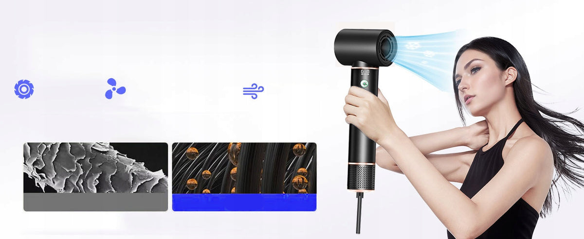 110000RPM Hair Dryer Curler Hair Brush Rotating 5in1 Ionization Set Brand no brand