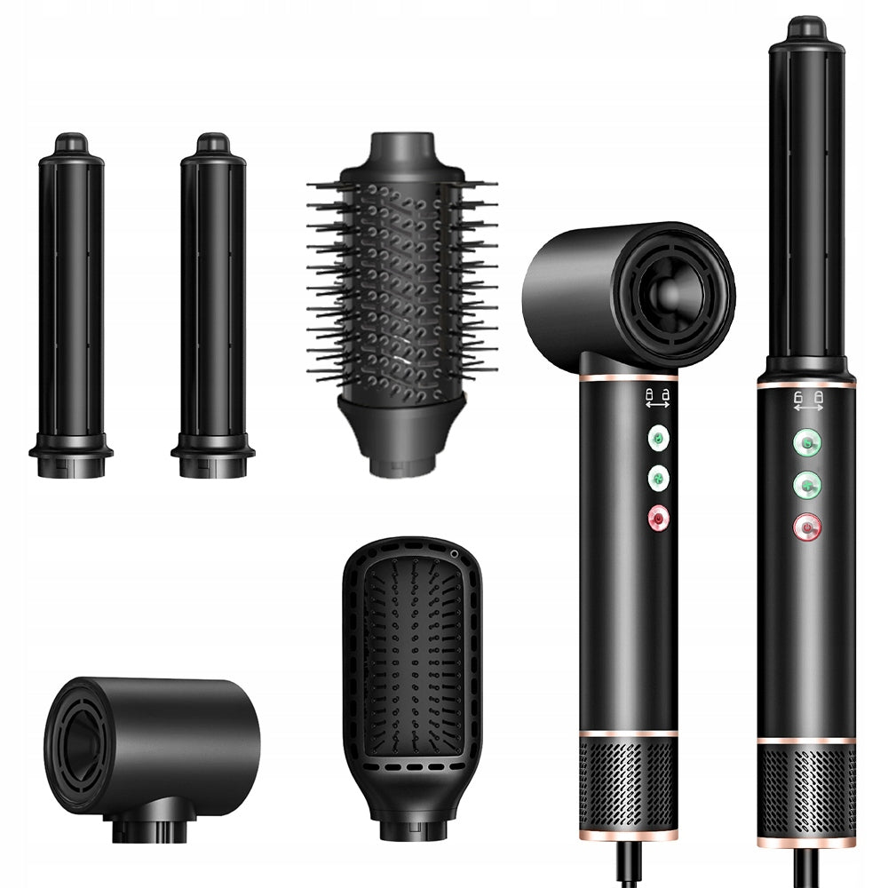 110000RPM Hair Dryer Curler Hair Brush Rotating 5in1 Ionization Set
