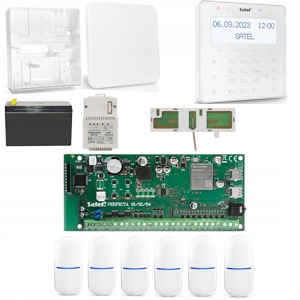 [11Ew] PERFECTA 64 M 2G/4G LTE (SET-A)+INT-KSG2R-W+SLIM-PIR Alarm Kit