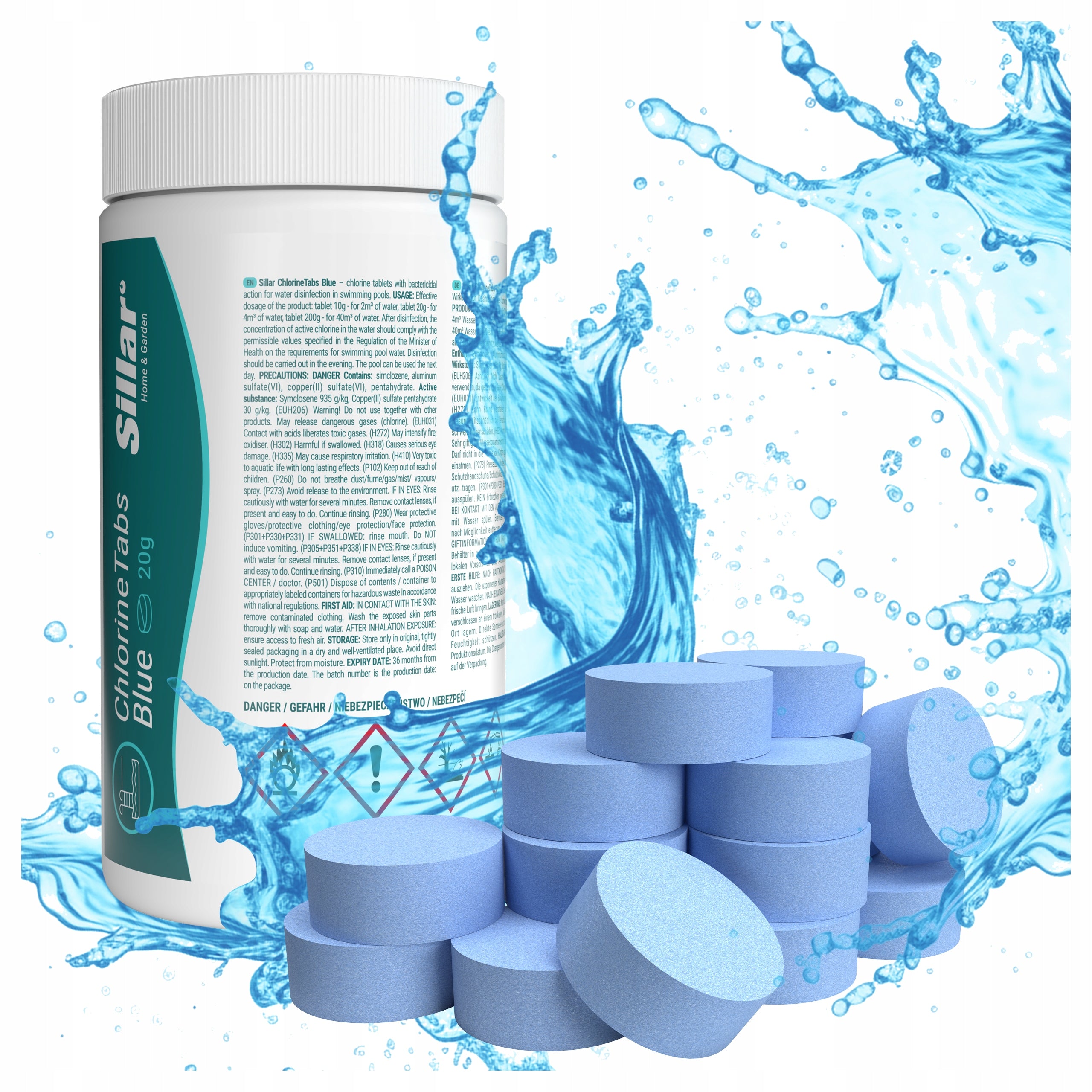 11in1 Chlorine for swimming pool 1kg 20g multifunctional tablets for jacuzzi spa chemistry