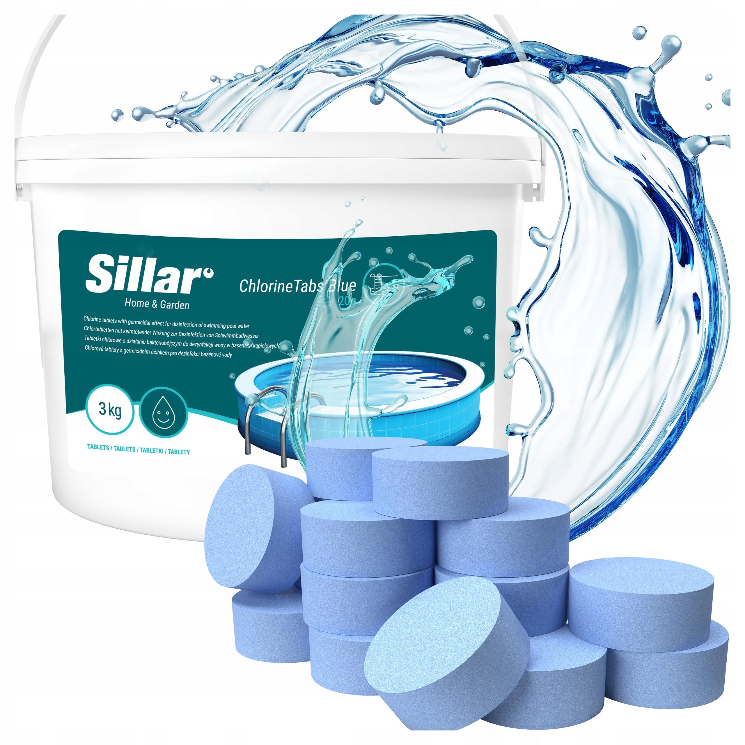 11in1 chlorine for swimming pool 3kg 20g multi tablets for swimming pool blue water Sillar