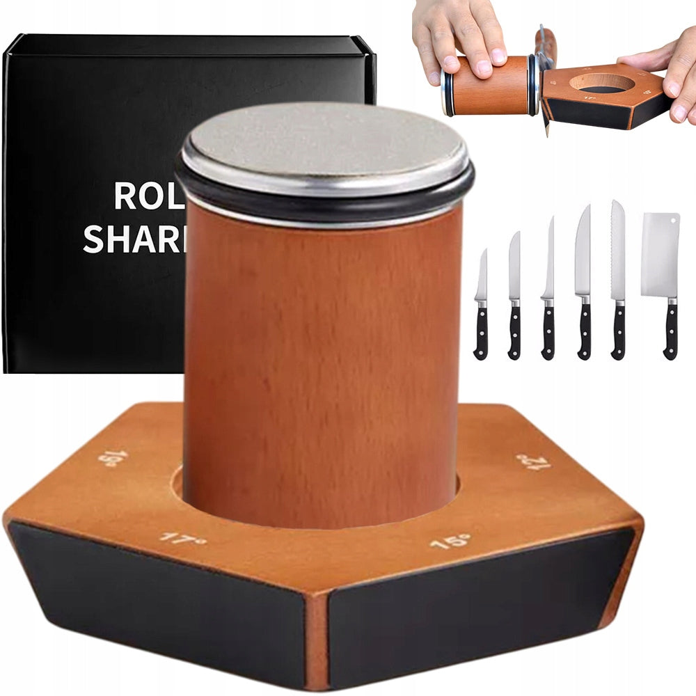 12°-22° CYLINDRICAL ROLLER KNIFE SHARPENER WITH MAGNETIC HOLDER