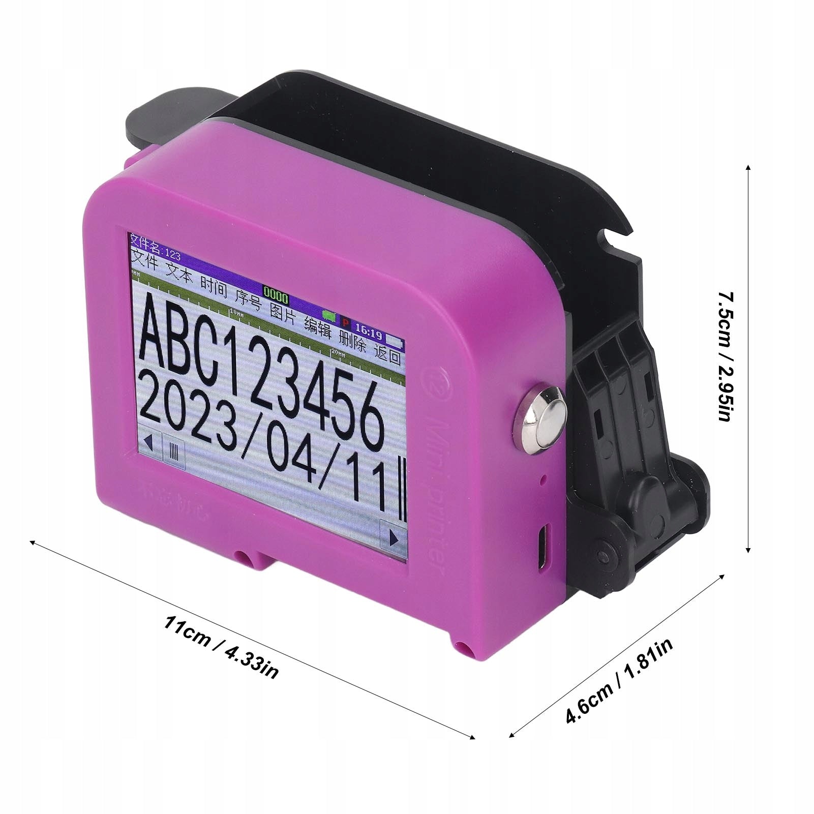 12,7MM LED INKJET LABEL PRINTER TO DATE EAN QR LOGO NUMBER Manufacturer code 101923000233