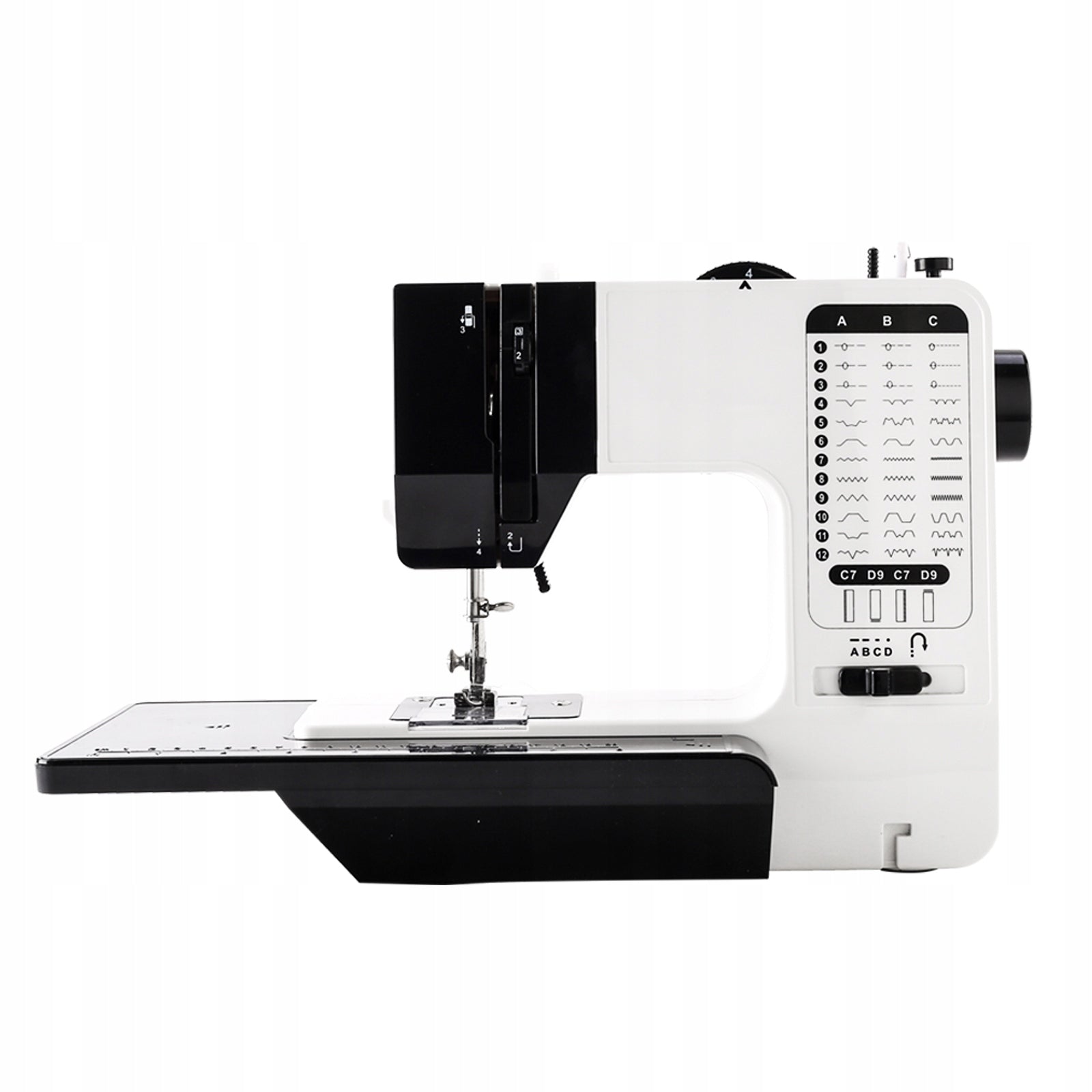 12-Needle Small Electric Sewing Machine With Retractable Table Brand Zosudull
