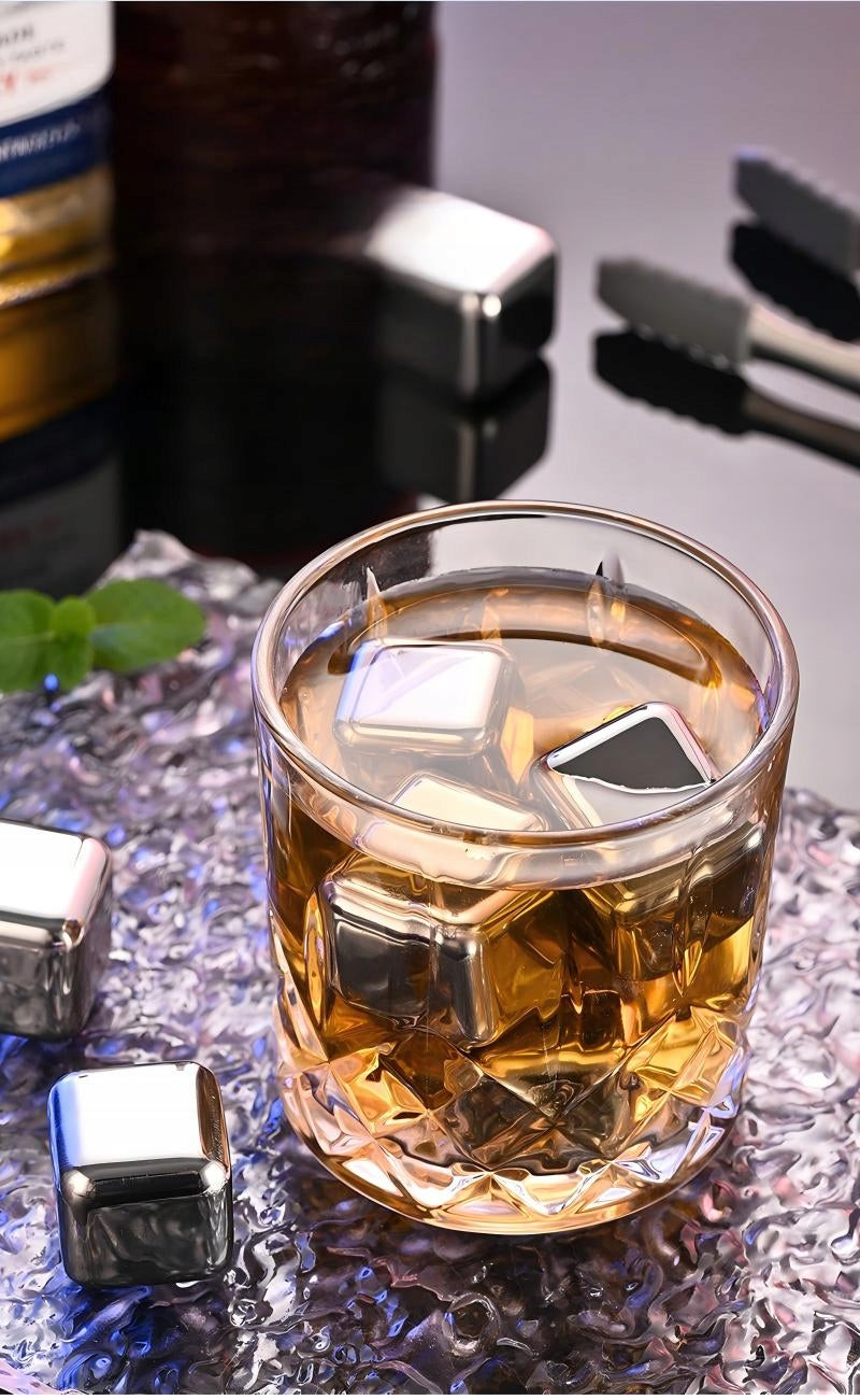 12× Stainless Steel Ice Cubes, Reusable Whiskey Chilling Stones for Drinks Manufacturer code 4896022073599