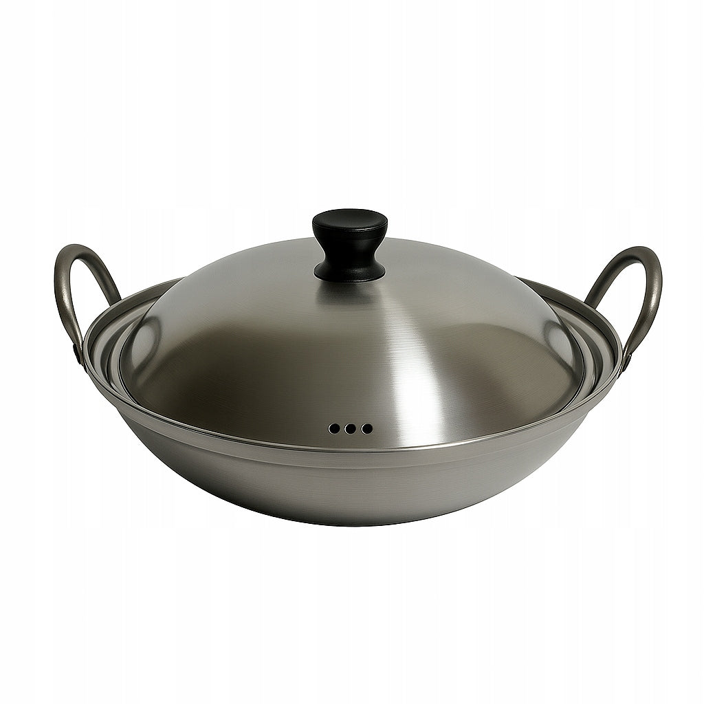 12 inch (30cm) carbon steel wok with lid INDUCTION!
