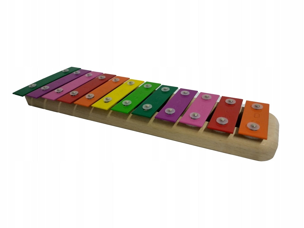 12-tone colored bells on a wooden frame Marek Kind xylophones