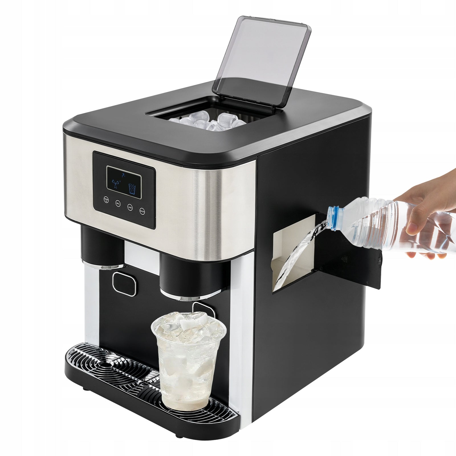 120-180W COUNTERTOP ICE MAKER WITH ICE CRUSHING AND COLD WATER FUNCTION