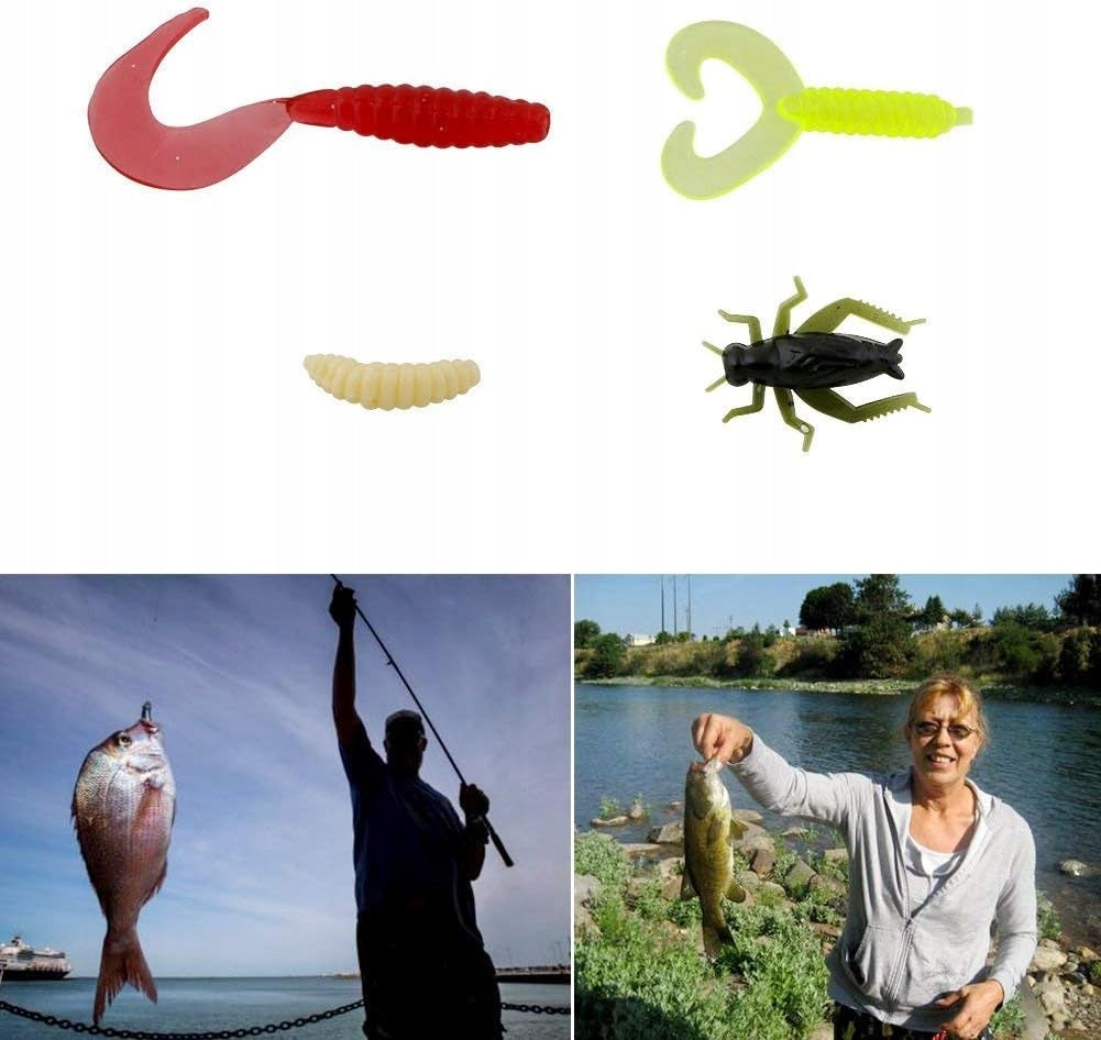 120 pcs mixed fishing lures including spinners, VIB, hooks on Model 120 szt.