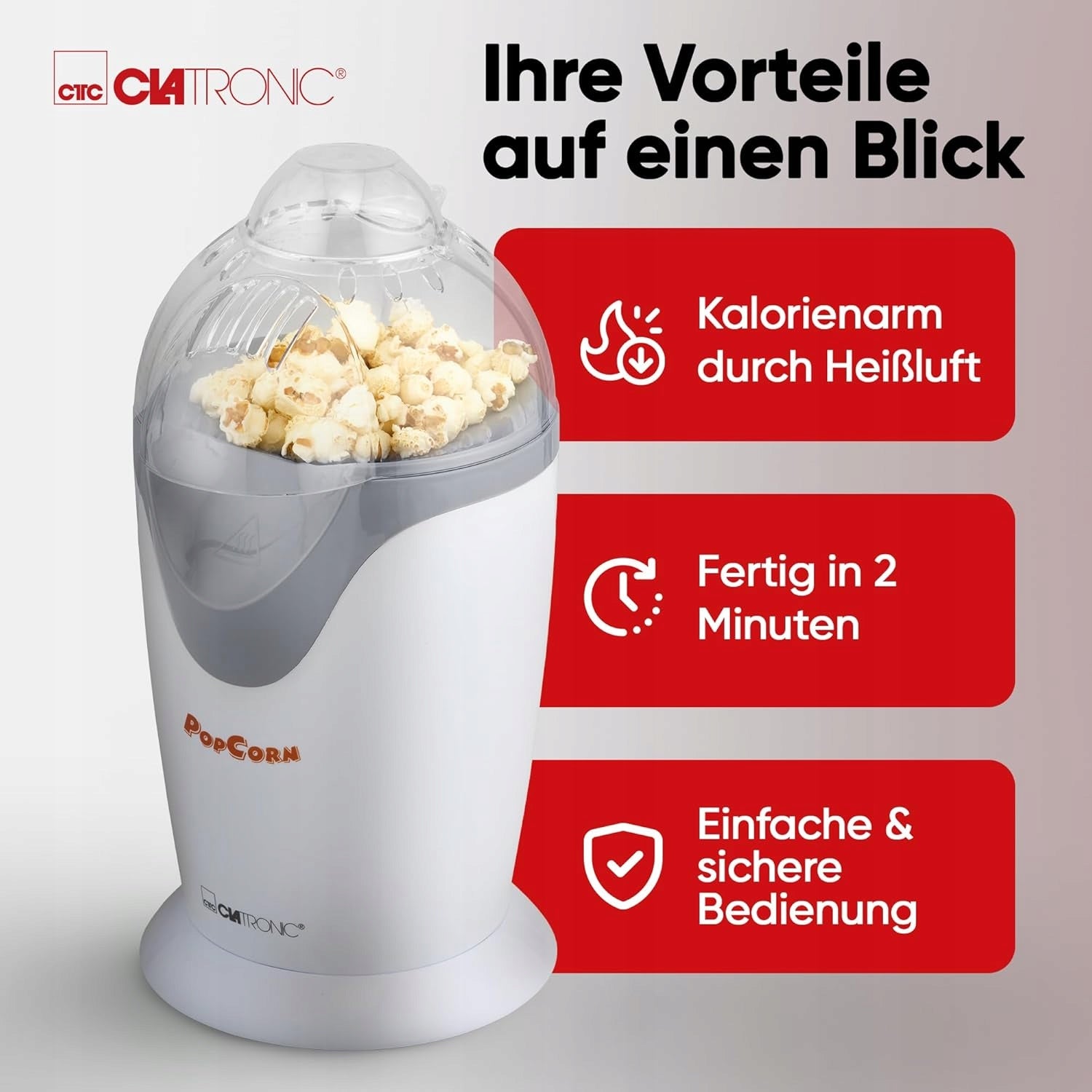 1200W POPCORN MACHINE FAT FREE HOT AIR WHITE Manufacturer code 5906104356676