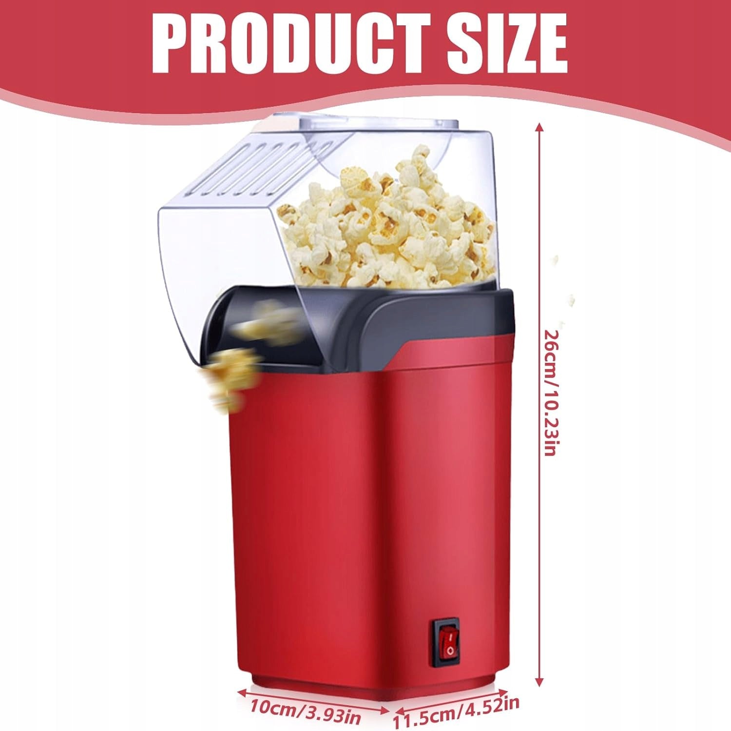 1200W POPCORN MACHINE WITHOUT FAT, ONE BUTTON OPERATION Packaging status original