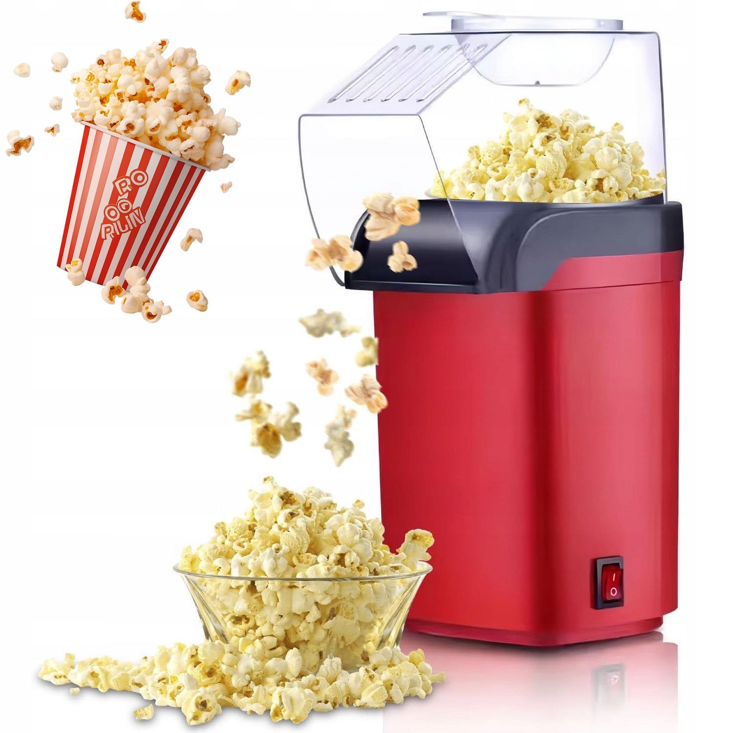 1200W hot air popcorn machine for preparation + measuring cup