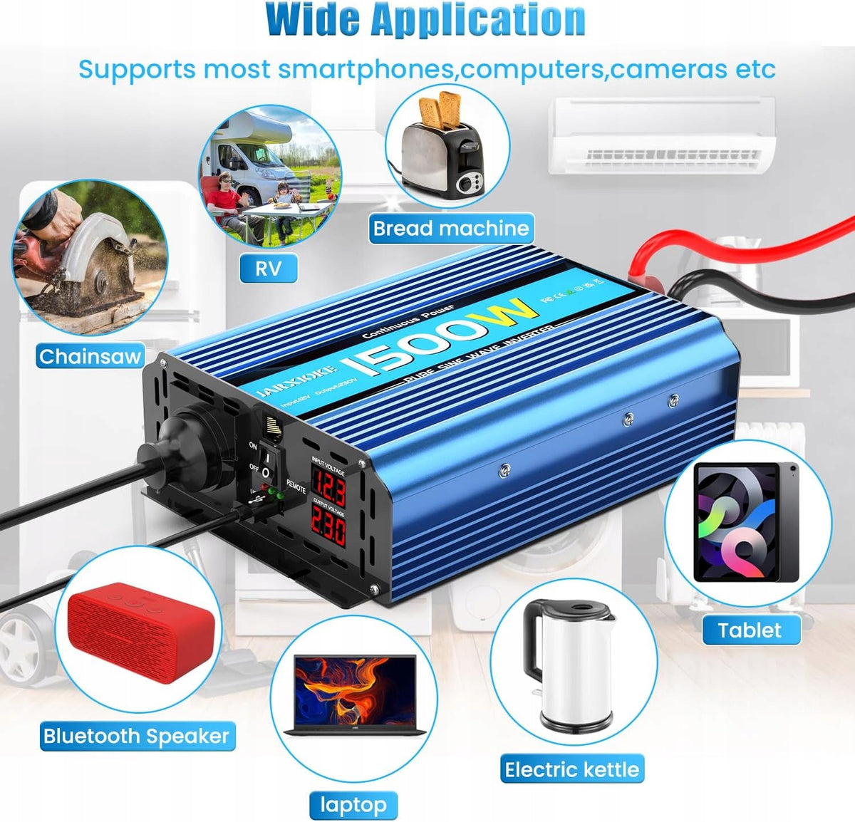 12V 230V 1500W pure sine JARKIOKE USB remote control Brand no brand