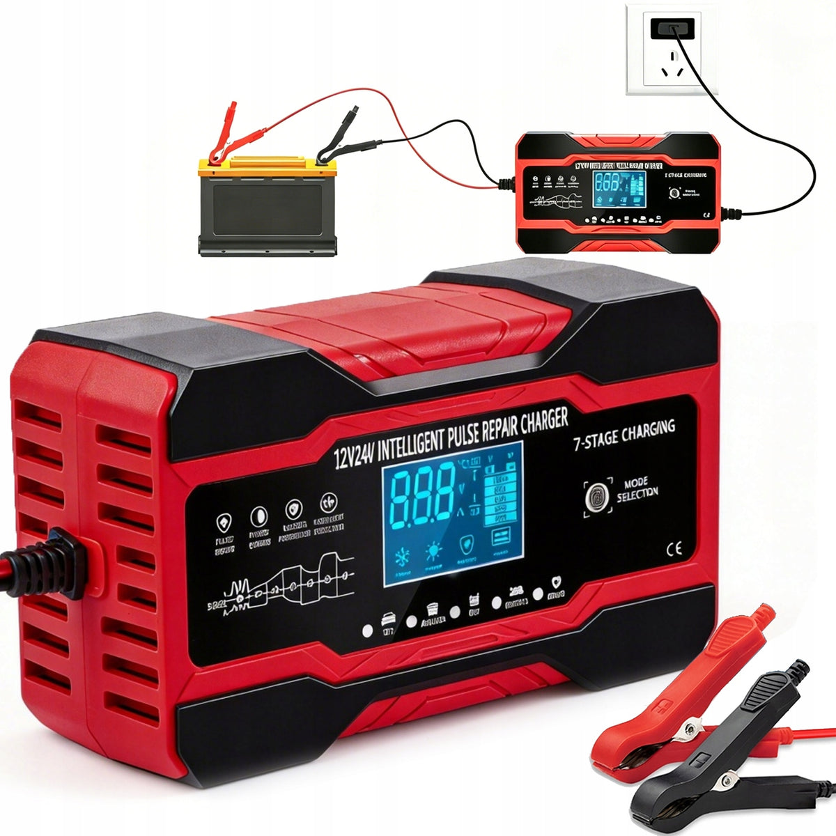 12V/24V 10A microprocessor LCD rectifier for LiFePO4 AGM GEL REPAIR