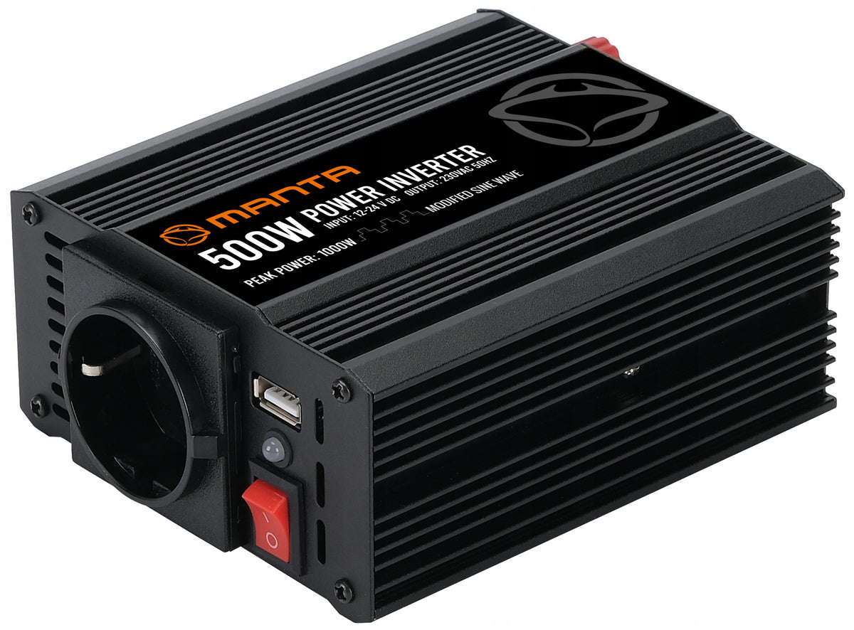 12V 24V 230V CAR INVERTER 1000 500W USB MPI500M Brand Manta