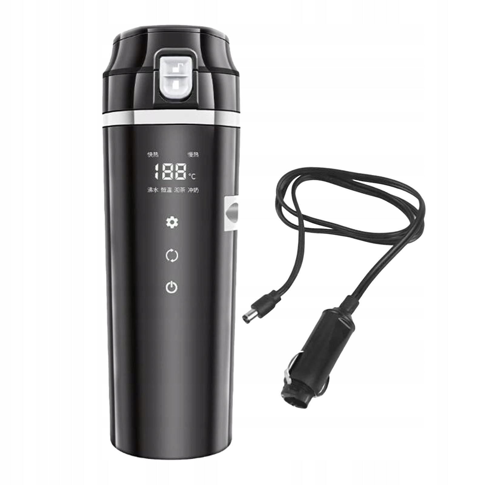 12V 24V Car Kettle Boiler Heating 500ml Insulated Cup for Heating Black