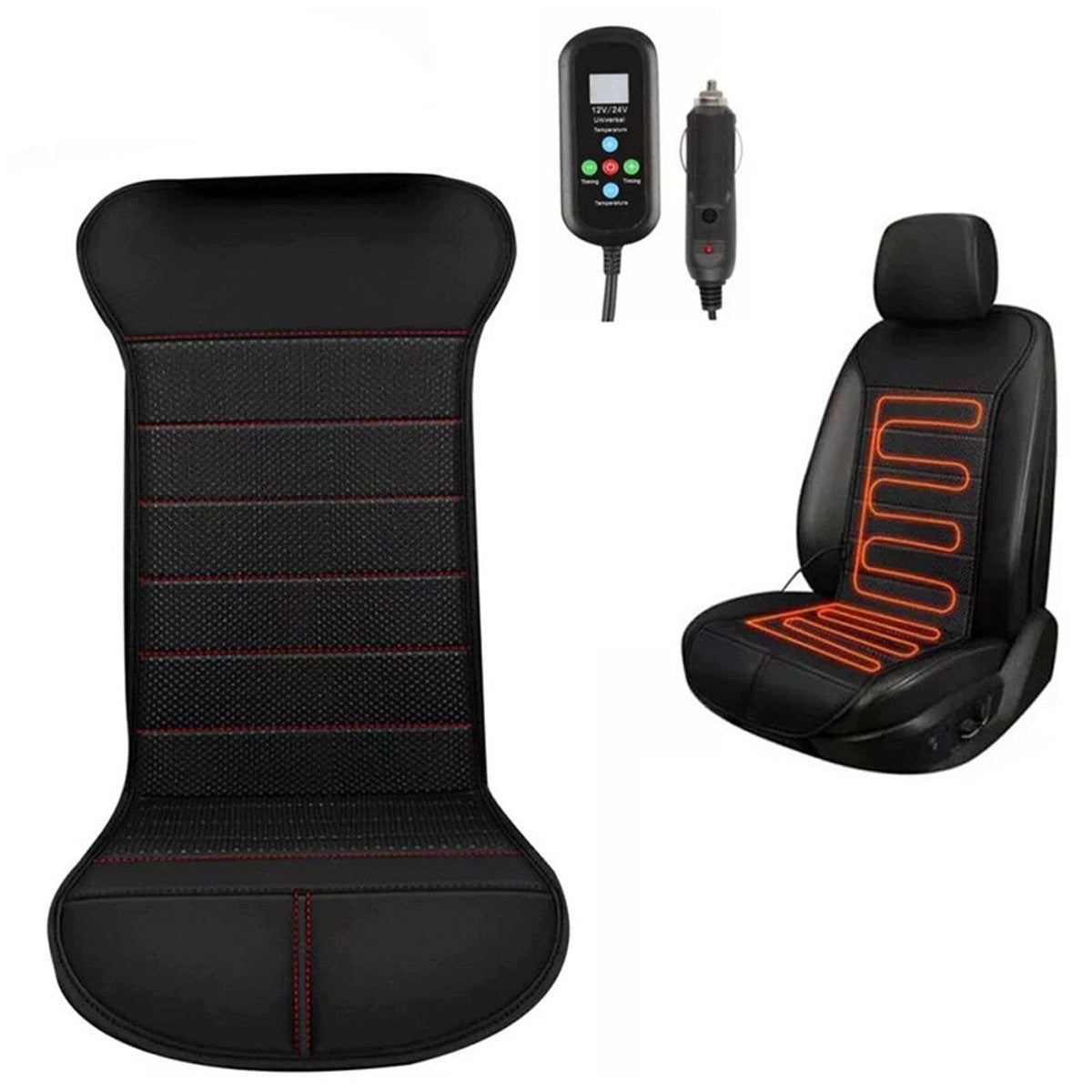 12V 24V HEATED SEAT HEATING MAT WITH REMOTE CONTROL FOR CAR