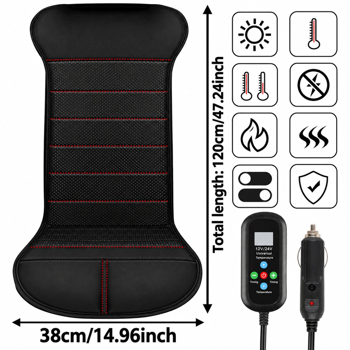 12V 42W CAR HEATED MAT FOR SEAT 30W Packaging status original