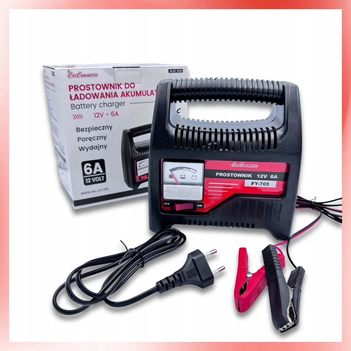 12V 6A Car Rectifier for Car Batteries Automatic Strong Manufacturer's catalog number Prostownik do akumulatora