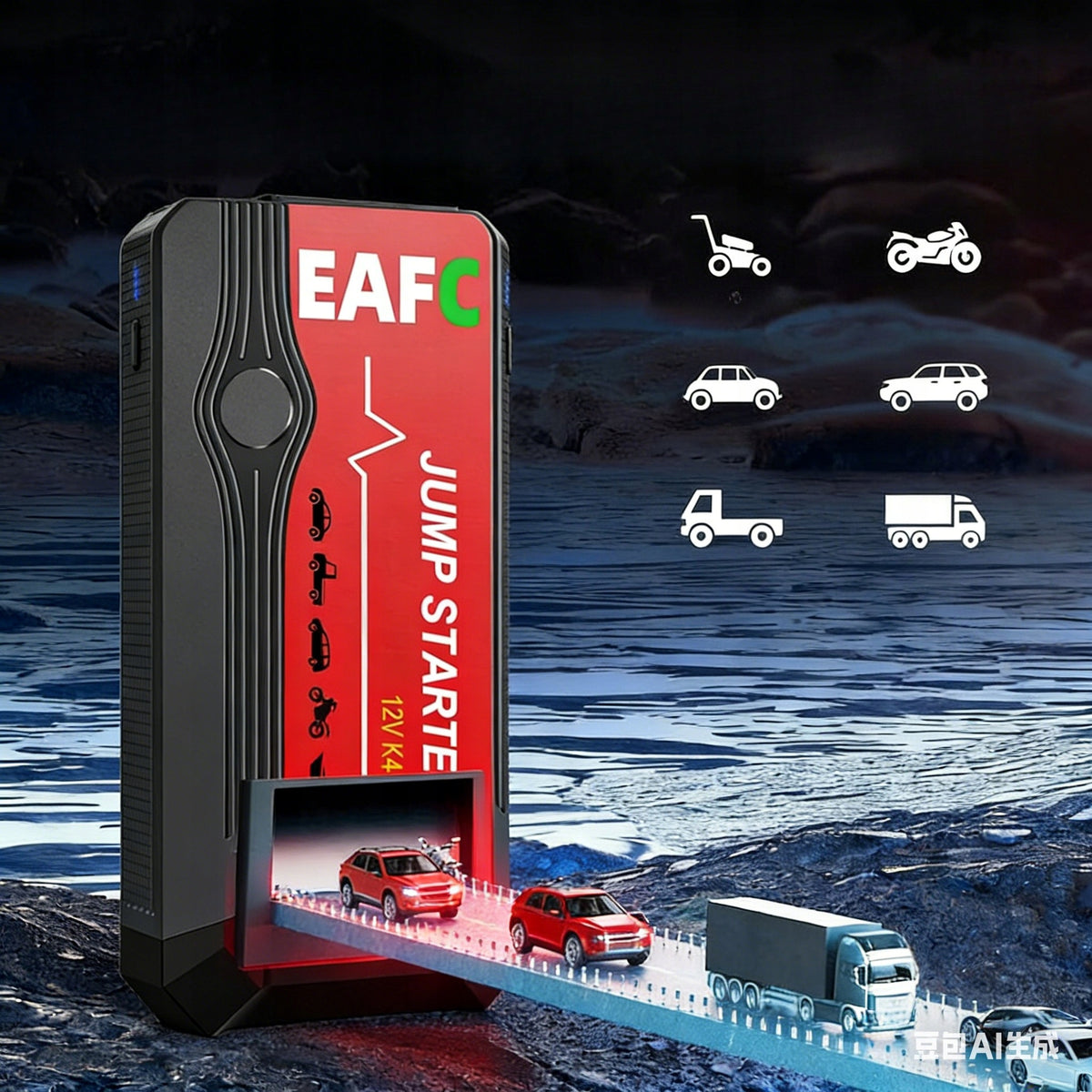 12V Jump Starter PRZENOŚNY Rozruchowe Samochodowe Power Bank 8000mAh Brand EAFC