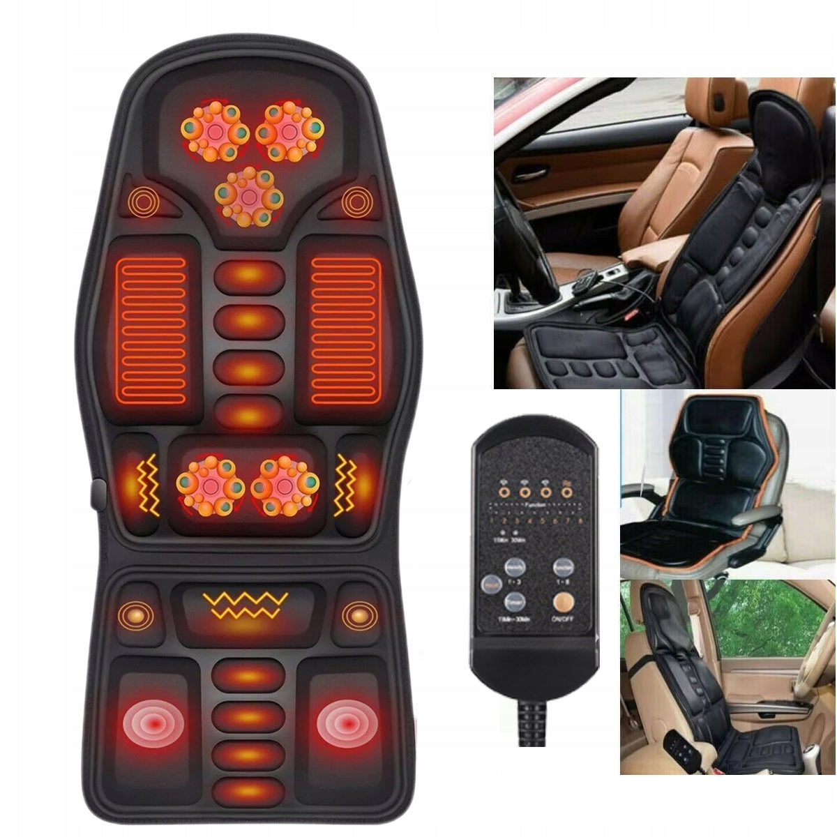 12V VIBRATION MASSAGE MAT FOR MASSAGE WITH HEATING POWERFUL ARMCHAIR MASSAGER