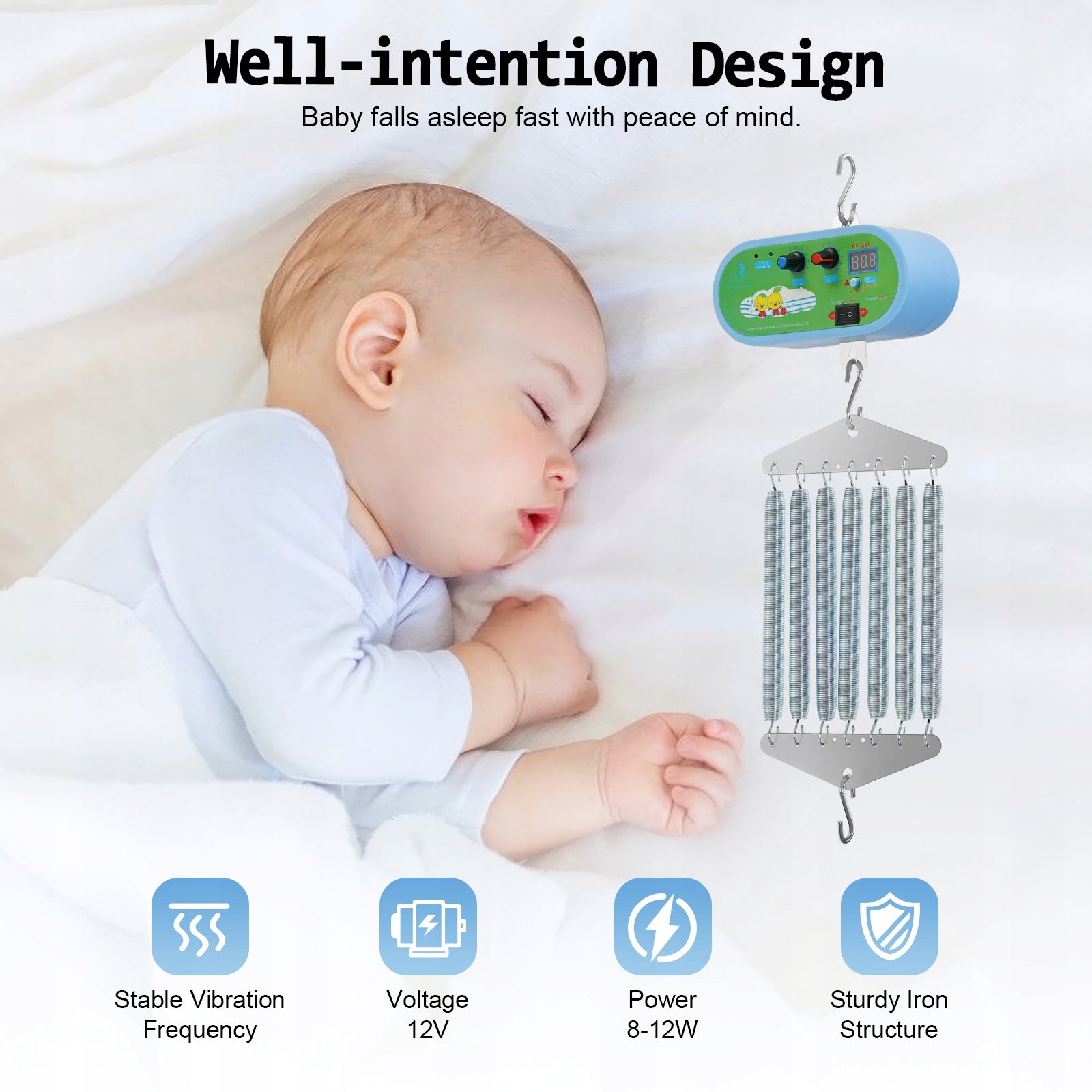 12W 7-Spring Electric Baby Swing Control Product width 23.75 cm