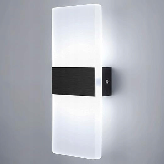 12W Indoor LED Wall Lamp, 6000K Wall Light Fixture, Cold White