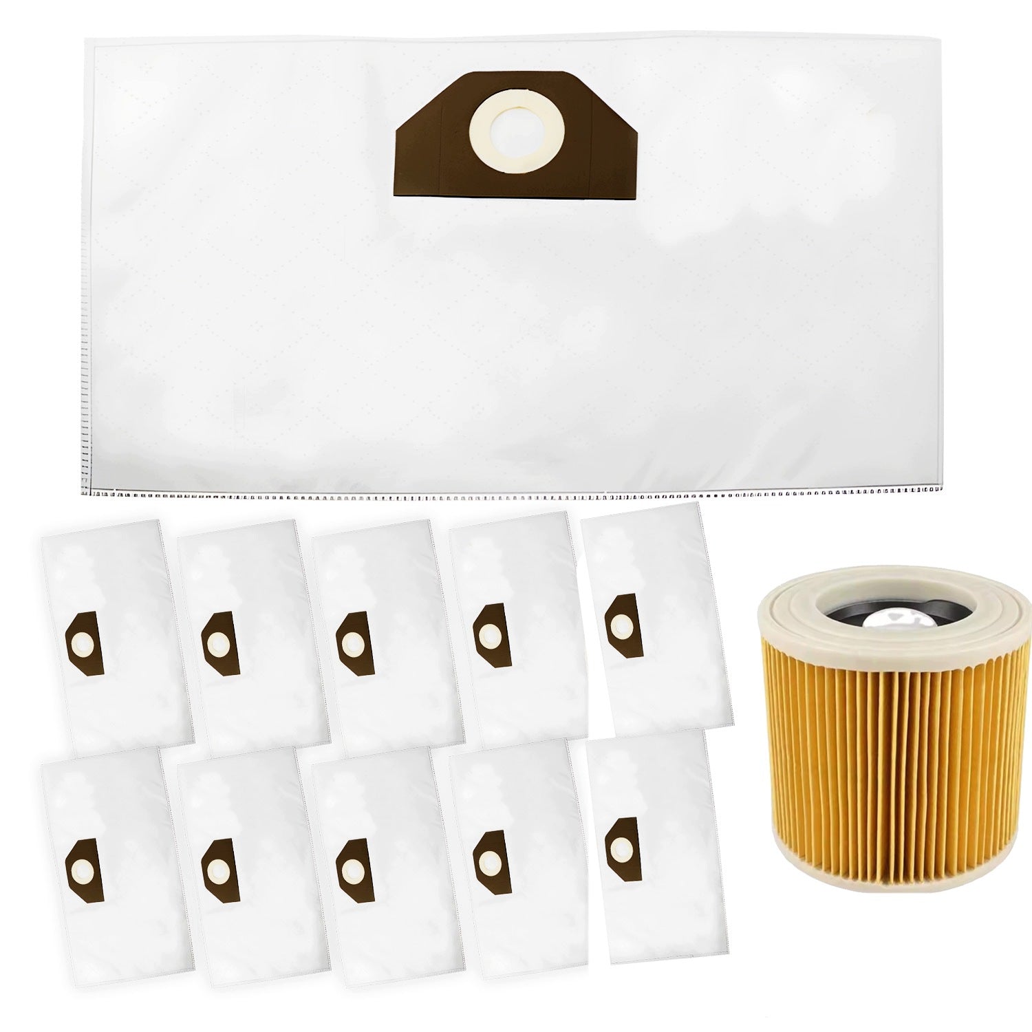 12x BAG VACUUM CLEANER BAGS KARCHER WD3 WD 3 MV3 WD2 SE4001 KWD3 + FILTER Manufacturer code FILTR DO ODKURZACZA KARCHER SYNTETYCZNE WOREK