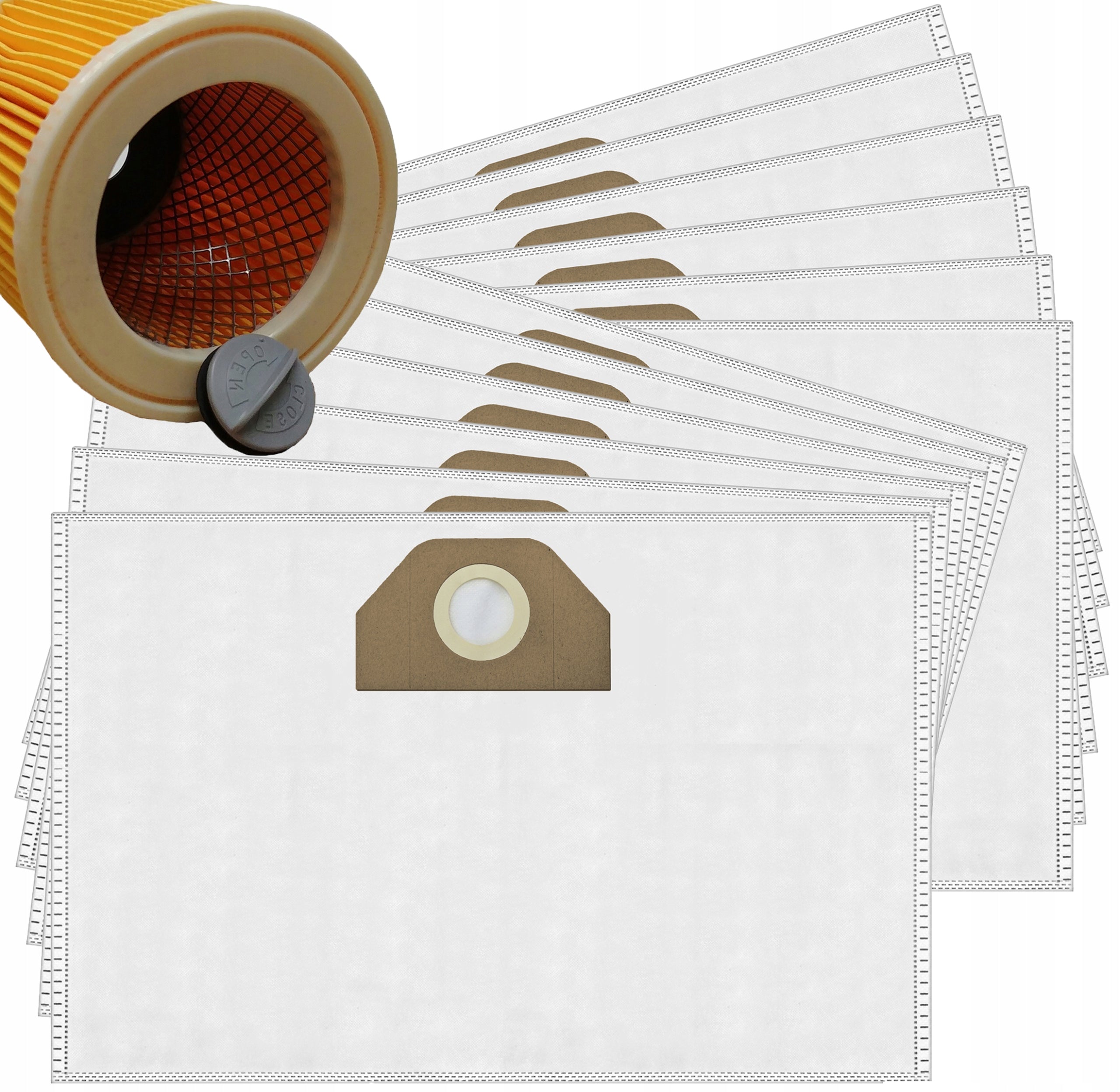 12x BAGS FILTER FOR VACUUM CLEANER KARCHER WD3 KWD3 WD2 PLUS SE4001 V-17 V15 V12