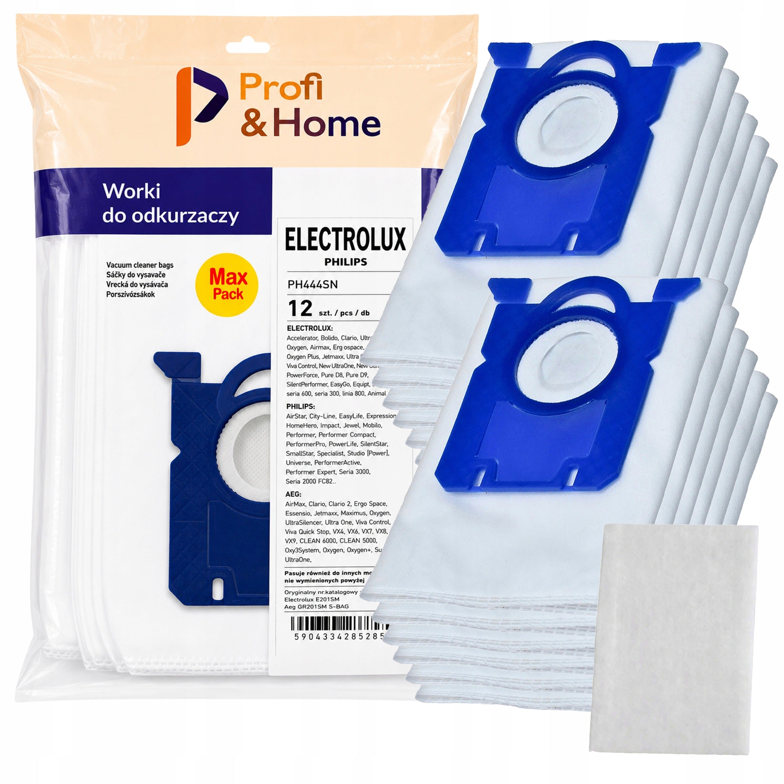 12x ELEKTROLUX PHILIPS BAG ELECTROLUX VACUUM CLEANER BAGS REPLACEMENT + FILTER