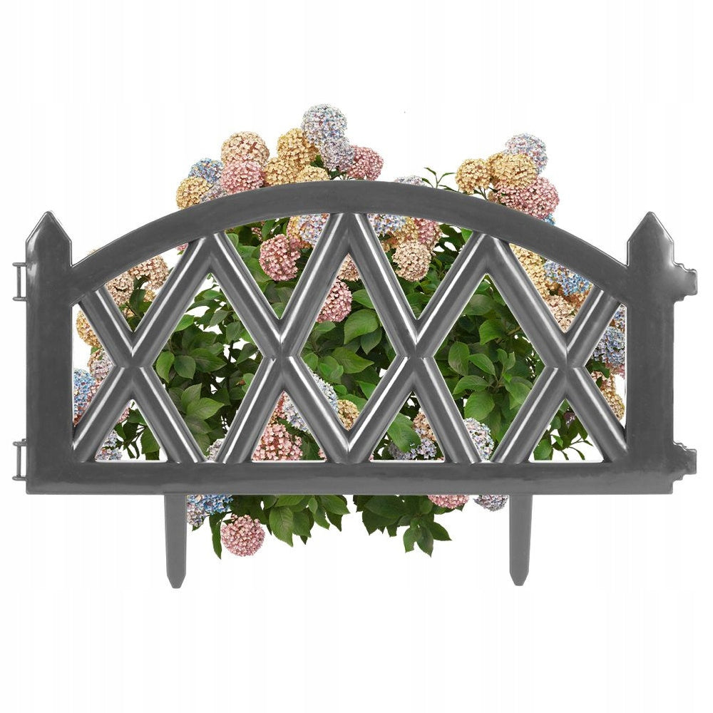 12x GARDEN Fence plastic grey border palisade edging lawn 600 cm Color gray
