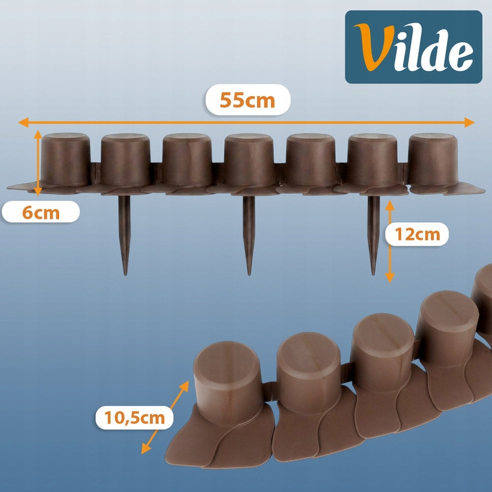 12x GARDEN Palisade brown fence border lawn edging beds 660cm Length 660 cm