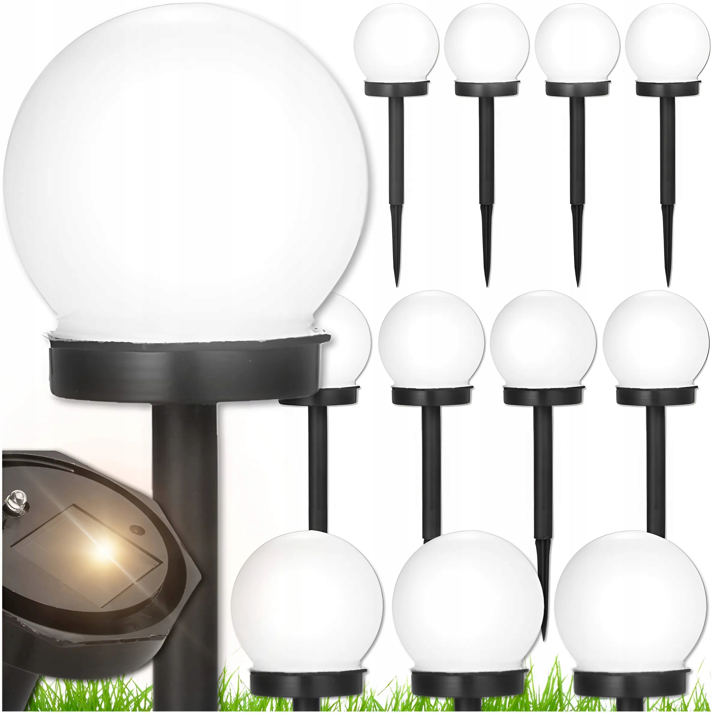 12x SOLAR LAMP GARDEN BALL LED HAMMERED WHITE 32,5 CM GARDEN LIGHTS Brand no brand