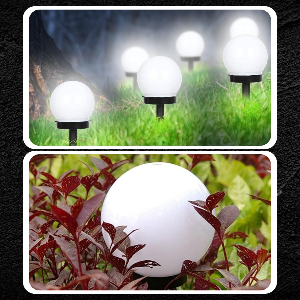 12x SOLAR LAMP GARDEN BALL LED HAMMERED WHITE 32,5 CM GARDEN LIGHTS Color black
