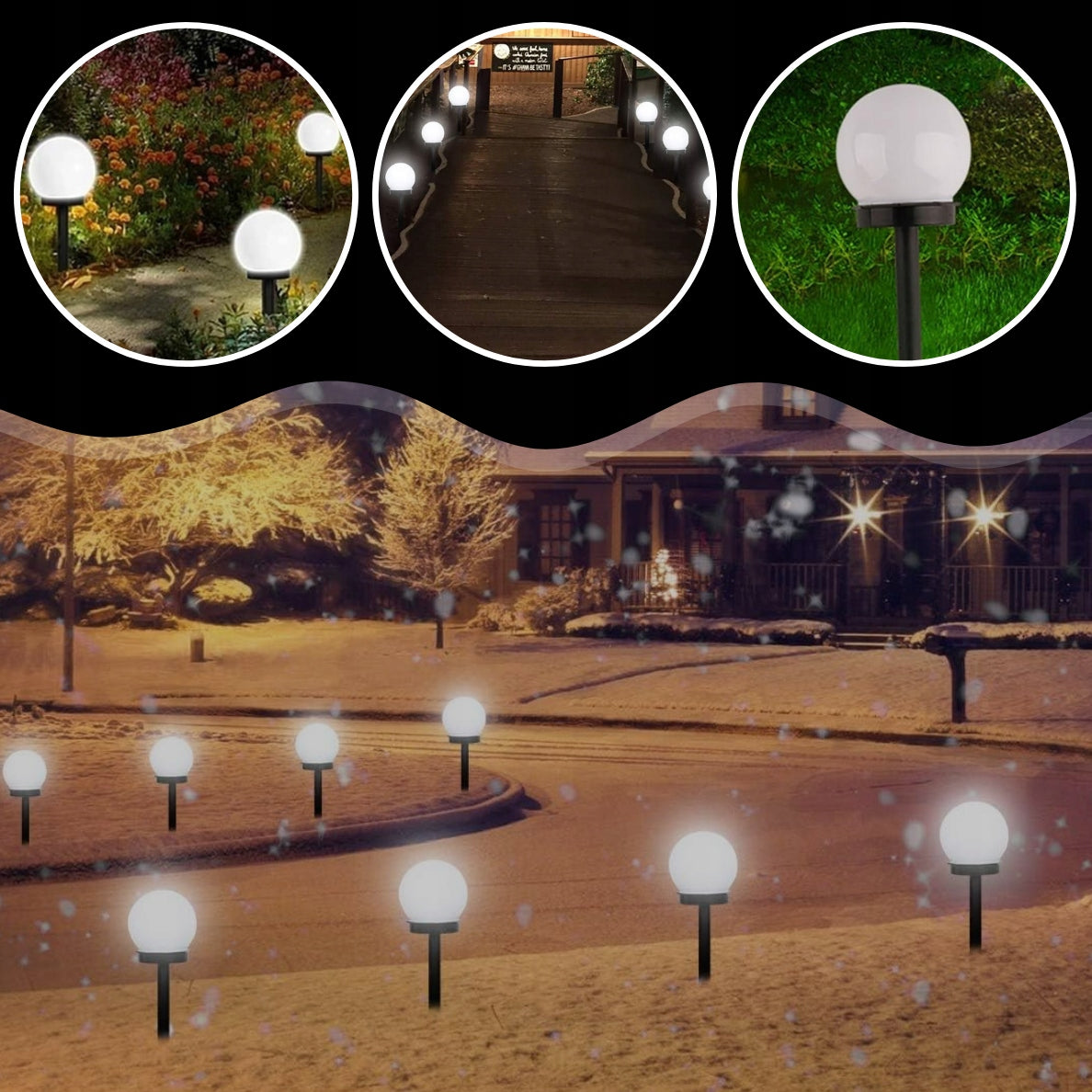 12x SOLAR LAMP GARDEN BALL LED HAMMERED WHITE 32,5 CM GARDEN LIGHTS Number of pieces 3 pcs