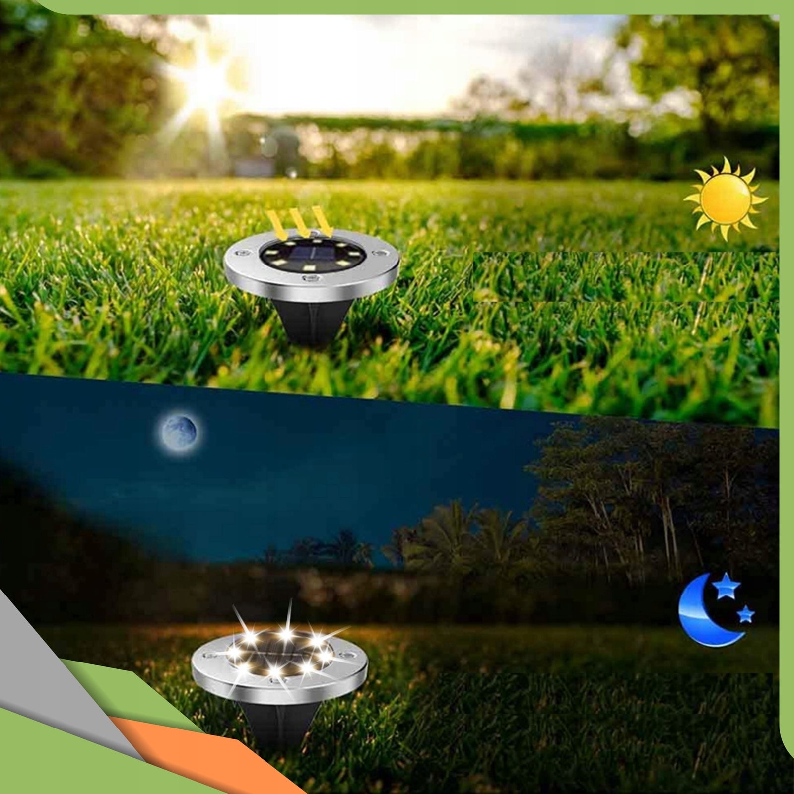 12x SOLAR LAMP LED GARDEN HAMMERED SOLAR LIGHTS FOR GARDEN DISK Packaging status original