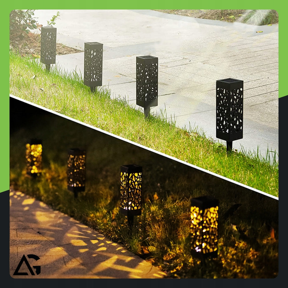 12x SOLAR LAMP OPENWORK DECORATIVE HAMMERED LED GARDEN SET OF 12 PIECES XXL Number of pieces 12 pcs