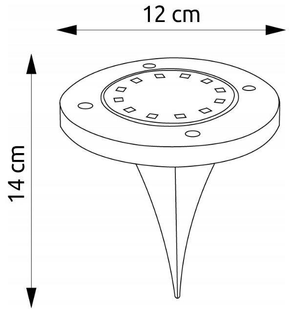 12x SOLAR LED GARDEN LAMP HAMMERED DISK FOR GARDEN GROUND STRONG 8LED Number of pieces 12 pcs