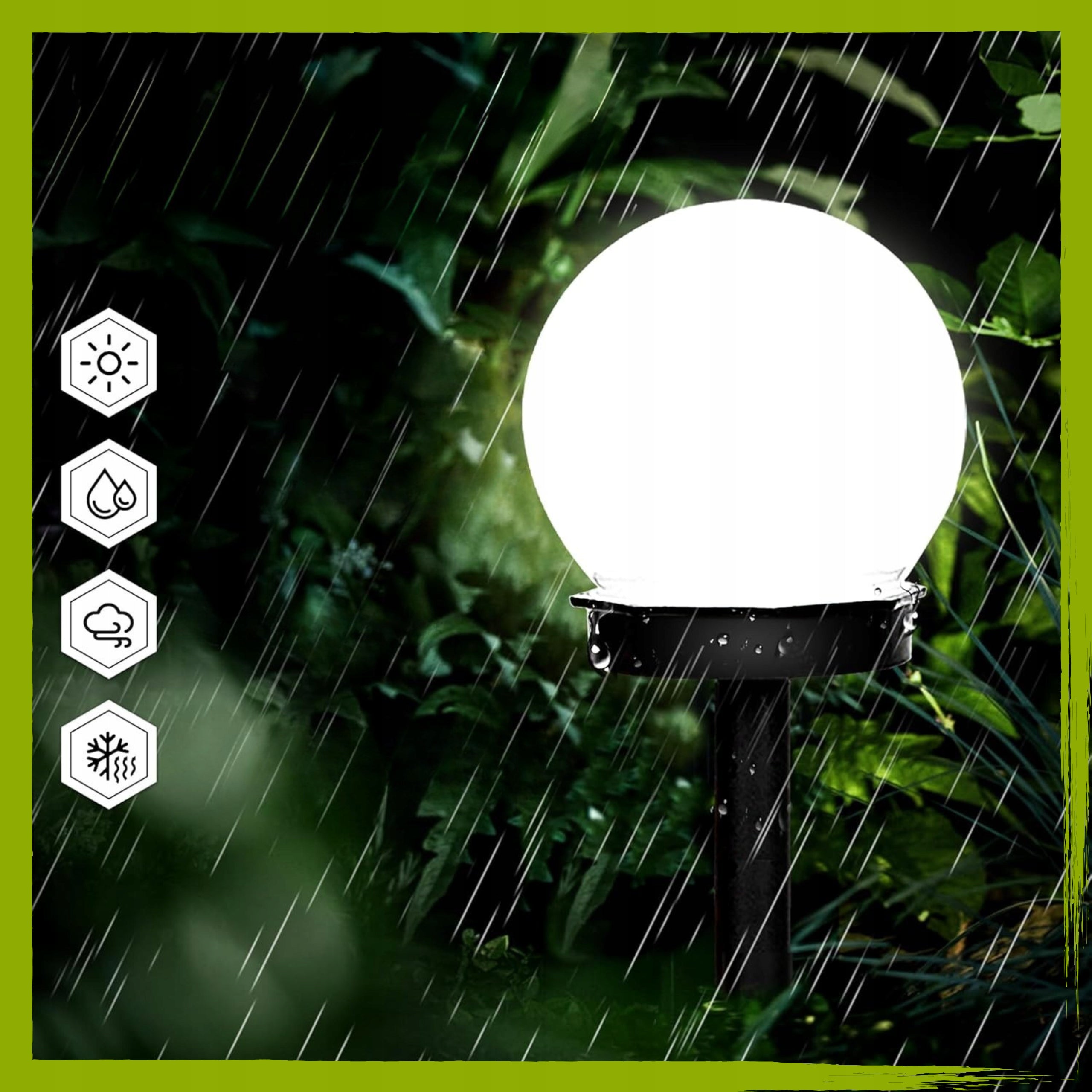 12x Solar Ball LED Garden Lamp WHITE Punched Decorative Balls Garden Lights Color white