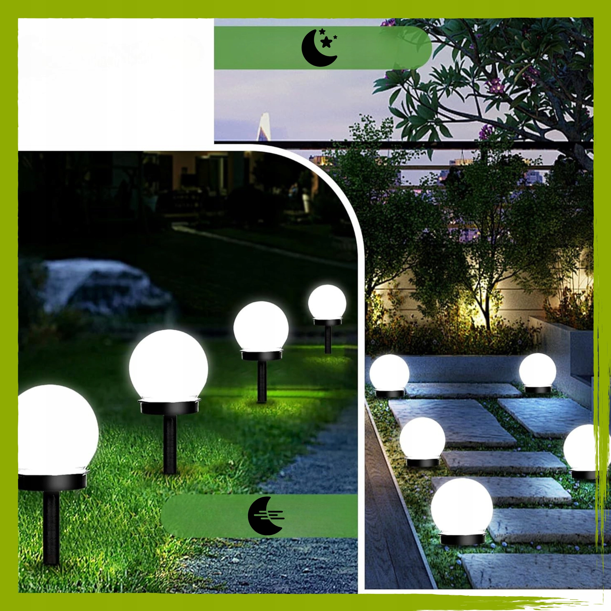 12x Solar Ball LED Garden Lamp WHITE Punched Decorative Balls Garden Lights Manufacturer code KULE SOLARNE LAMPKI WBIJANE NA OGRÓD OZDOBNA