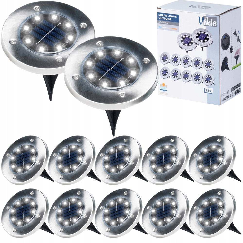 12x Solar GARDEN Lamp Ground Driven Lights LED DRIVE with Sensor