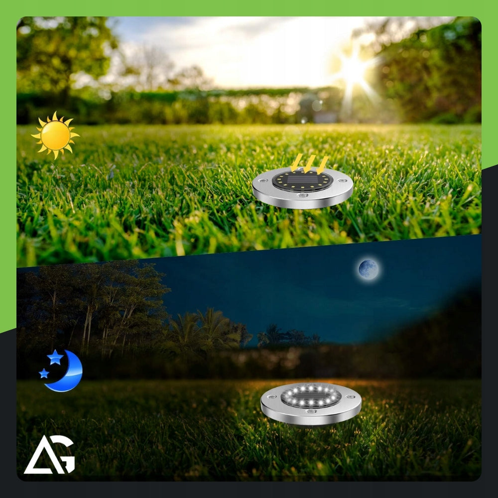 12x Solar Lights For Garden Ground Disc Lights Drives Up to 16 LED Number of pieces 12 pcs