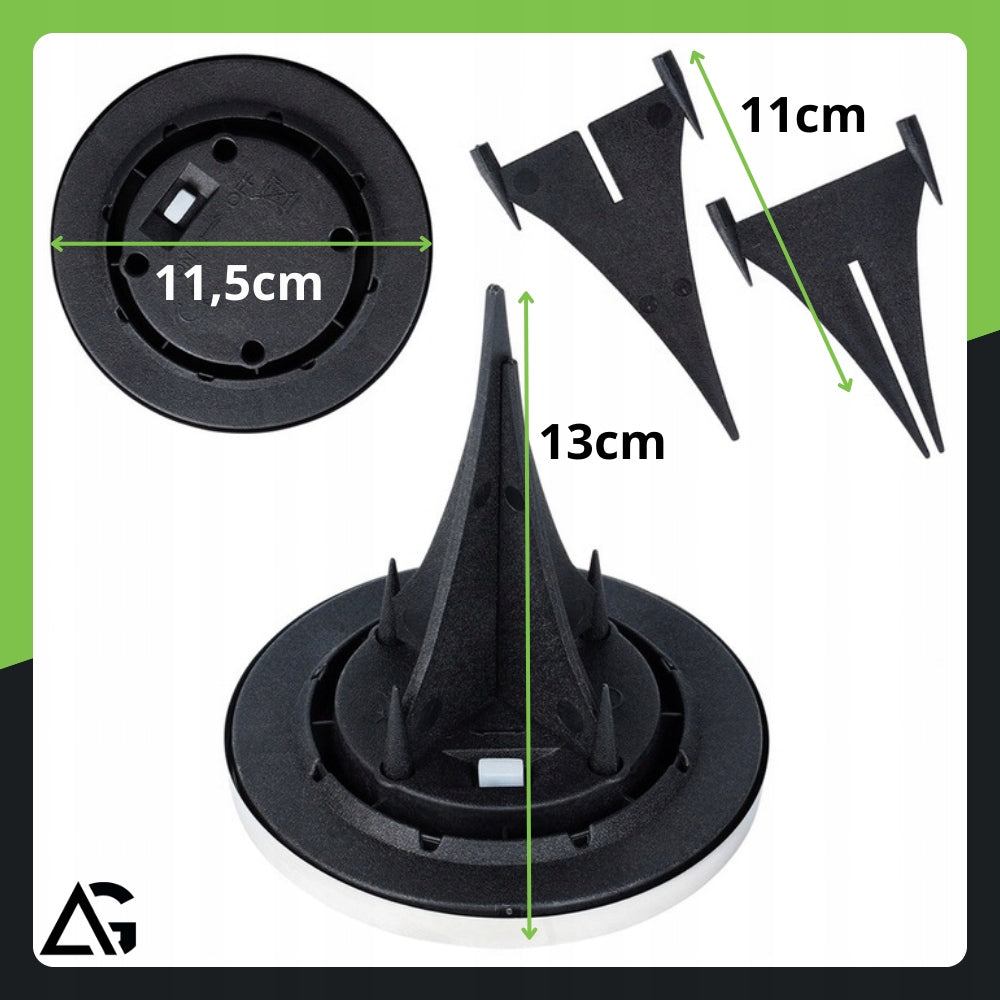 12x Solar Lights For Garden Ground Disc Lights Drives Up to 16 LED Spike length 11 cm