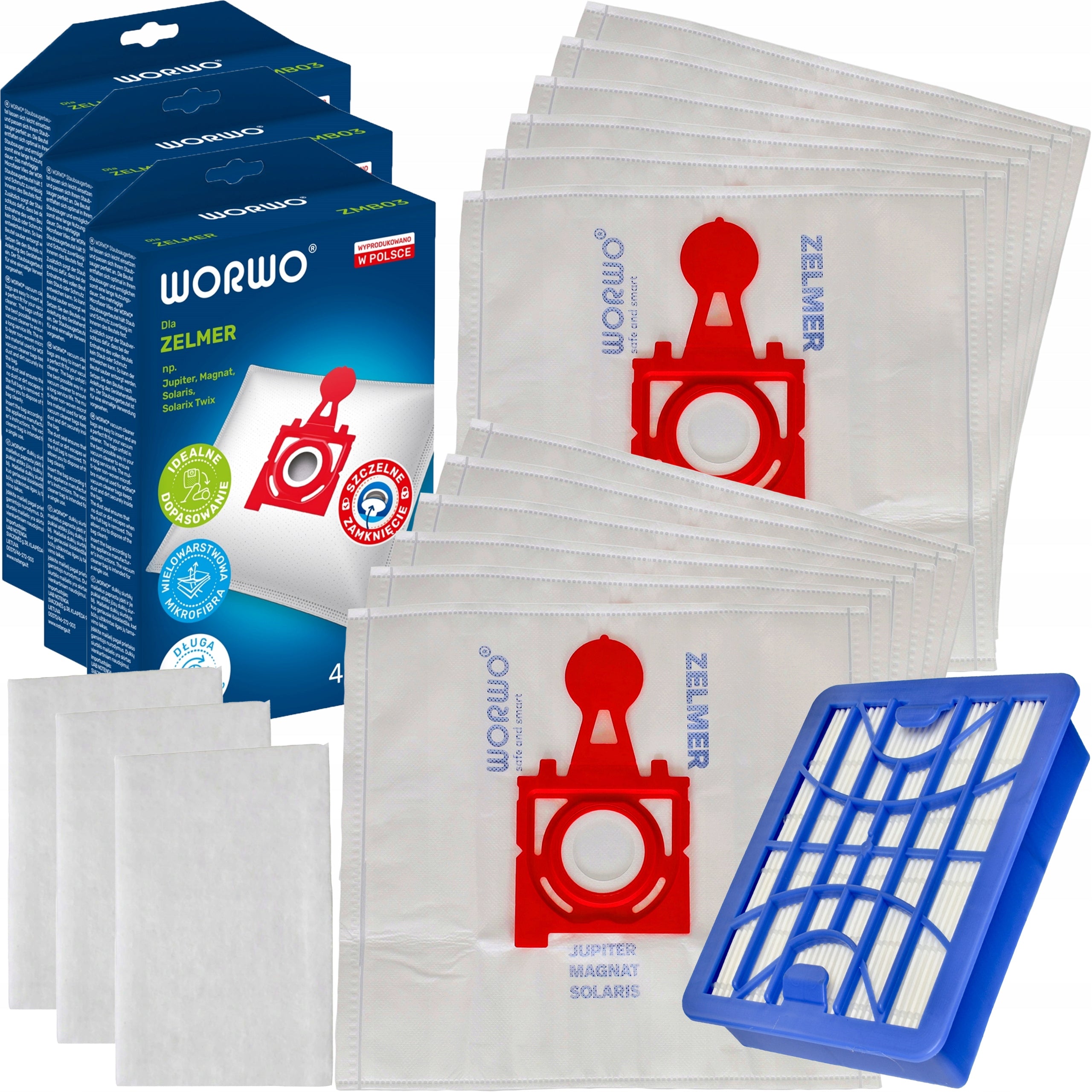 12x ZELMER JUPITER ZVC425HT ZVC427HT 2100w 4000 VACUUM CLEANER BAGS