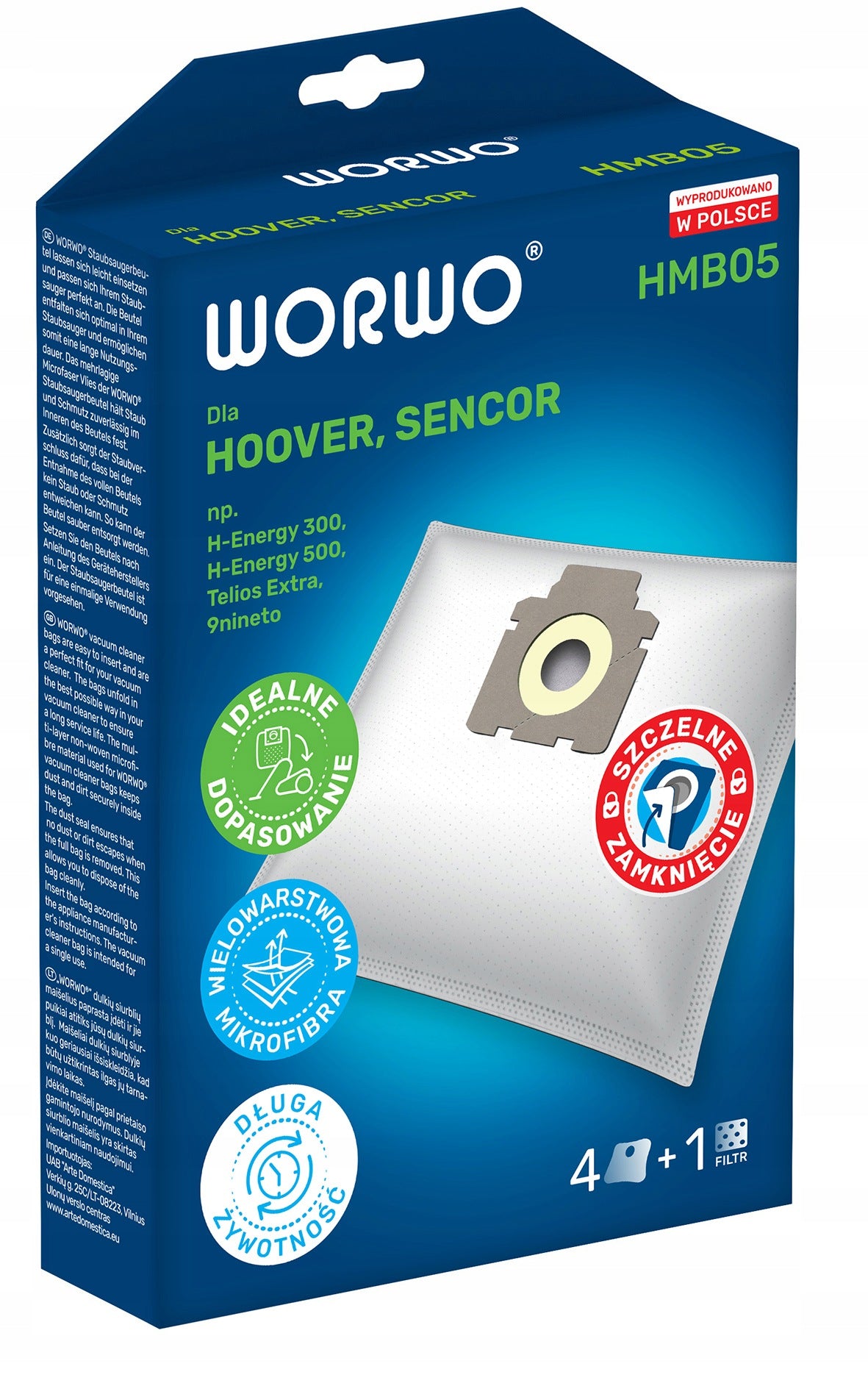 12x vacuum cleaner bags HOOVER Telios Extra H81, SENCOR, TRISA, DOMO, ETA Packaging status original