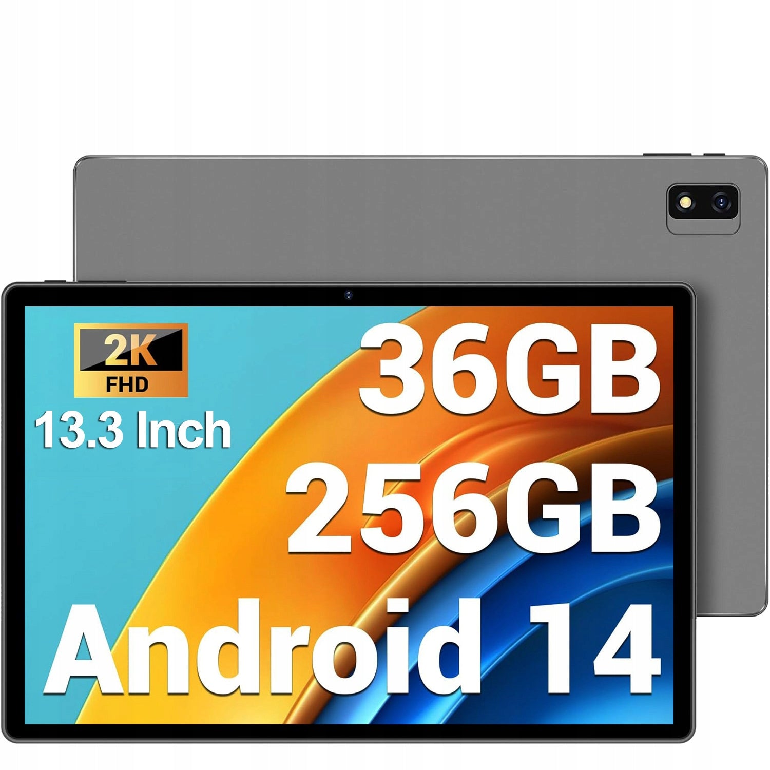 13.3" Tablet, Octa-Core, 36GB RAM + 256GB Storage, Android 14, 5GHz WiFi, 2000x1200 Resolution, 11580 mAh Battery
